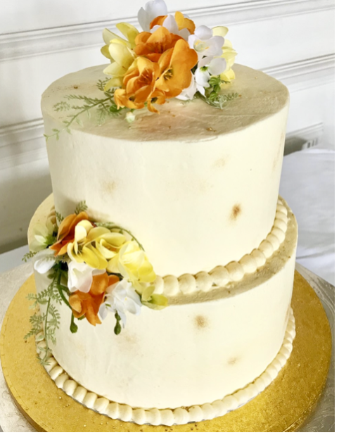 Orange and Yellow Cake Flowers